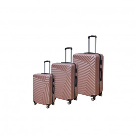 Set kufrov 3-dielny ružový