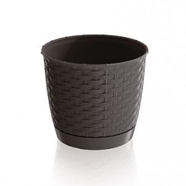 Kvetináč RATOLLA round tmavohnedý 19x16,5cm