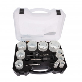 Sada vykružovacích bimetalových koruniek 9 díieůov| 19-57 mm, plastový box