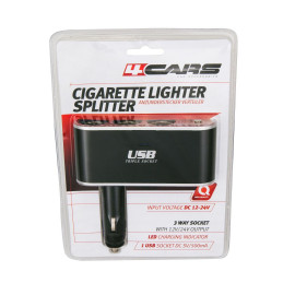 Roztrojka zapaľovača s USB2 12/24V