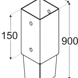 Pätka stĺpiku špicatá 101x900x150mm