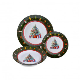 Sada vianočných tanierov 18-dielna - zelená