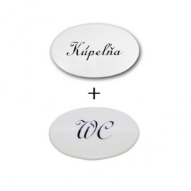 Znak WC+KÚPELŇA oválny Elegant Biela