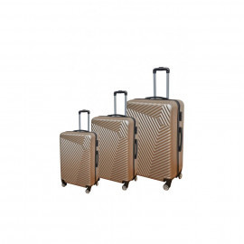 Set kufrov 3-dielny zlatý